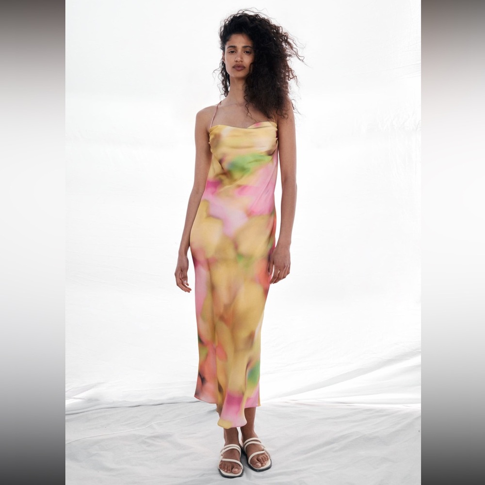 ZARA Tie Dye Midi Slip Dress (2022). NEW with tag. - Picture 1 of 10